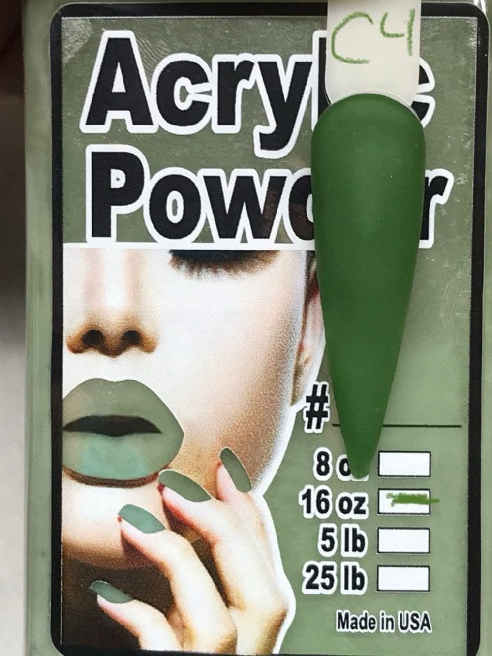 Acrylic Nail Powder - Olive Green 1 pound
